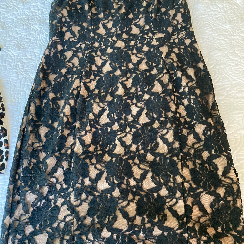 Beautiful Black Lace/nude dress Size 16